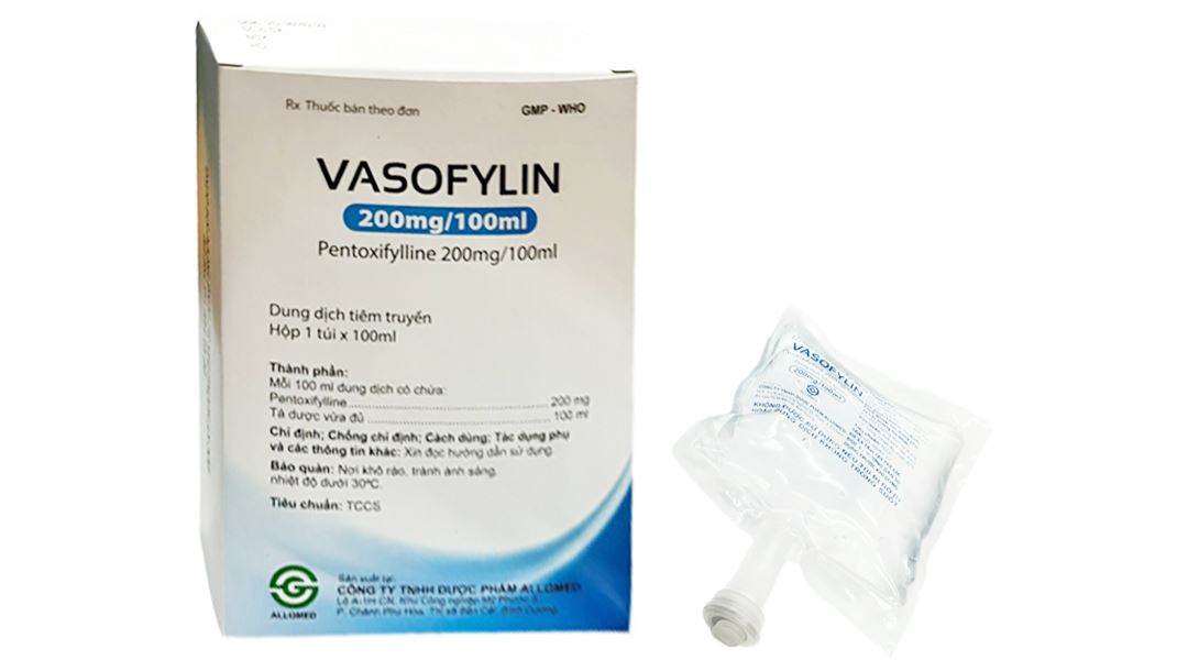 Dung dịch tiêm Vasofylin 200mg/100ml điều trị tắc động mạch ngoại vi