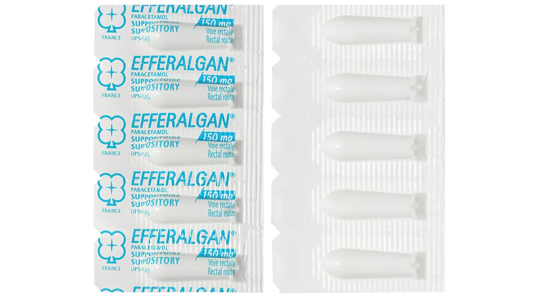 Viên đặt trực tràng Efferalgan 150mg giúp giảm đau, hạ sốt