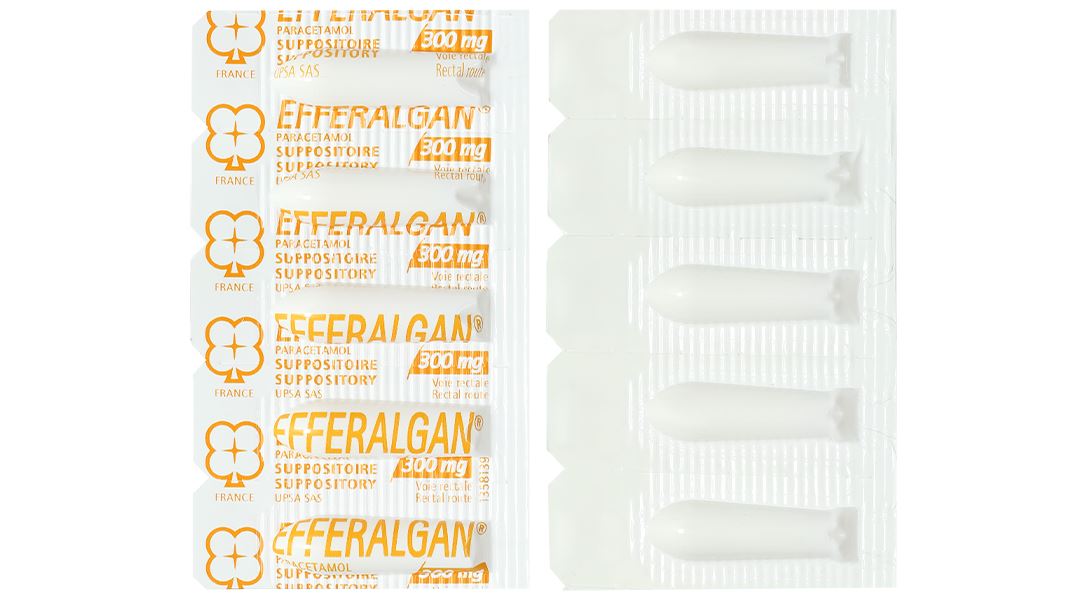 Viên đặt trực tràng Efferalgan 300mg giảm đau, hạ sốt