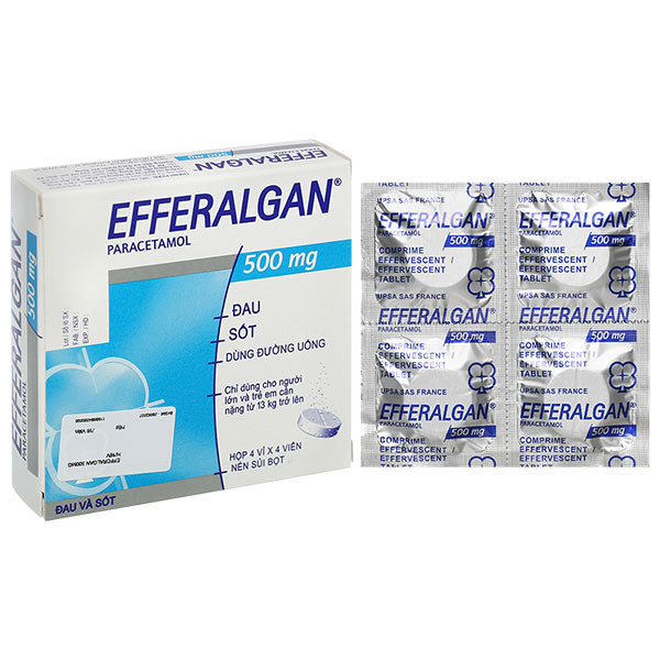 Viên sủi Efferalgan 500mg giúp giảm đau, hạ sốt