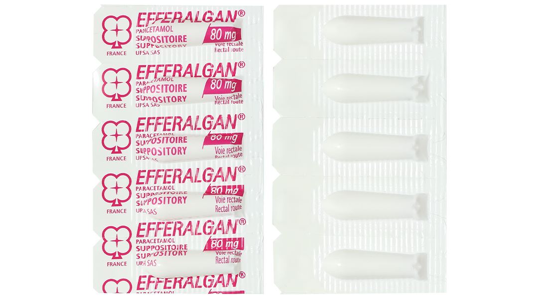 Viên đặt trực tràng Efferalgan 80mg giảm đau, hạ sốt