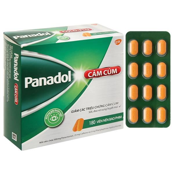 Panadol Cảm Cúm giảm các triệu chứng sốt, đau, sung huyết mũi