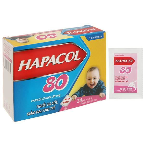 Bột sủi Hapacol 80 giảm đau, hạ sốt cho trẻ
