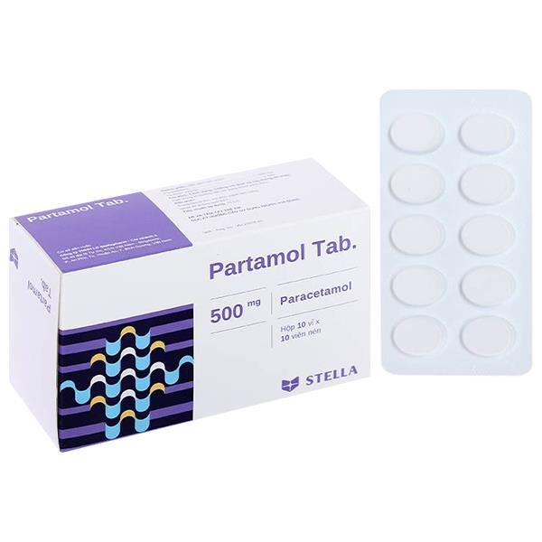 Partamol Tab. 500mg Stella trị các triệu chứng đau từ nhẹ đến vừa
