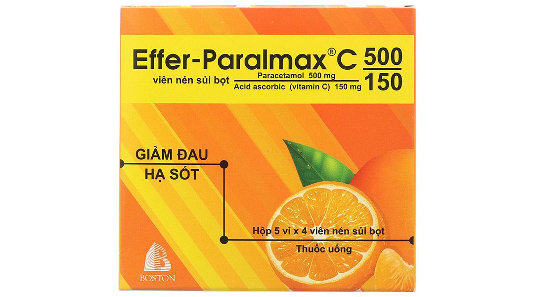 Viên nén sủi Effer-Paralmax C 500/150 Boston giúp giảm đau, hạ sốt