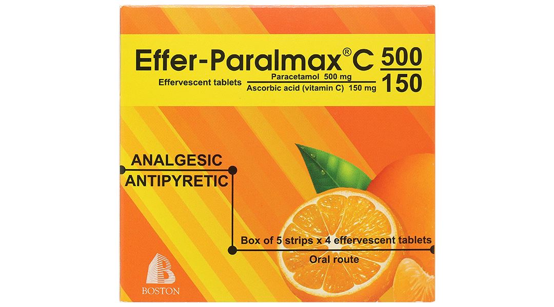 Viên nén sủi Effer-Paralmax C 500/150 Boston giúp giảm đau, hạ sốt