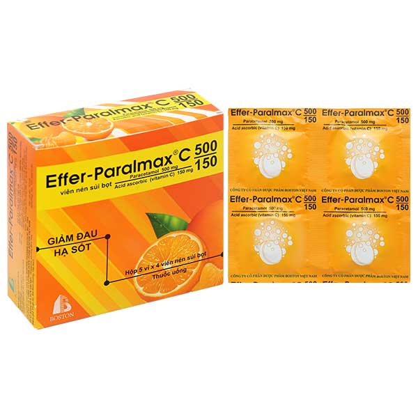 Viên nén sủi Effer-Paralmax C 500/150 Boston giúp giảm đau, hạ sốt