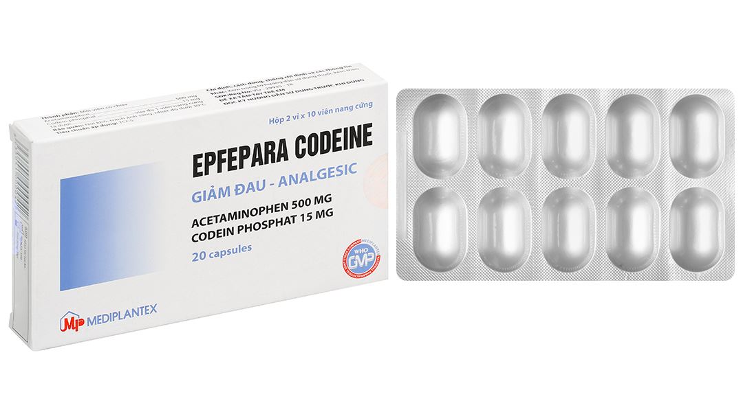 Epfepara Codeine 500mg/15mg giảm đau, hạ sốt, chống viêm, chữa ho