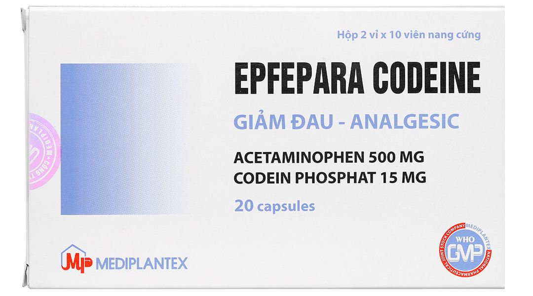 Epfepara Codeine 500mg/15mg giảm đau, hạ sốt, chống viêm, chữa ho