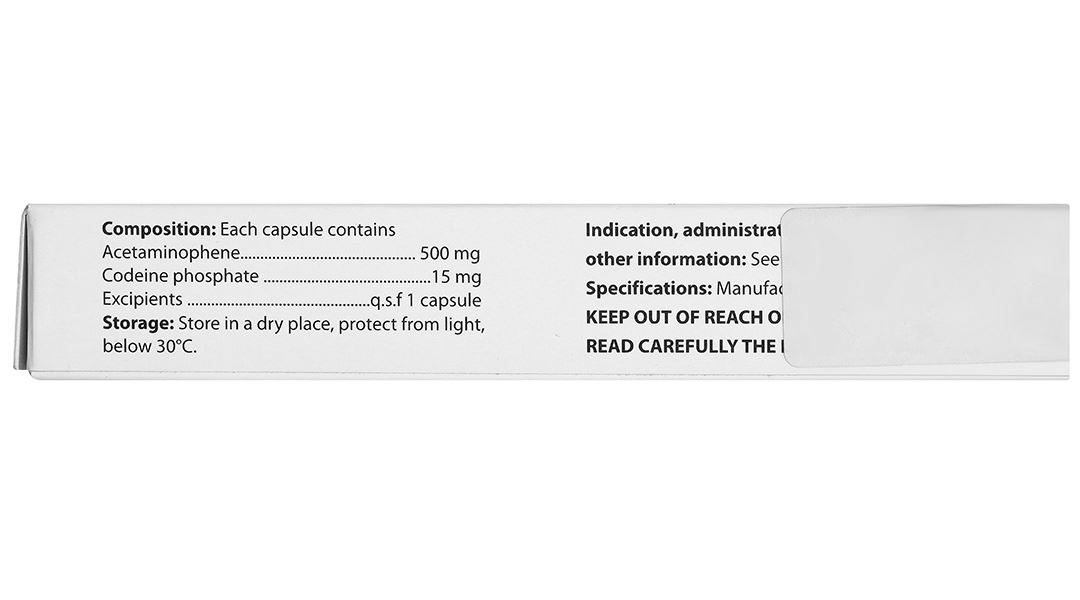 Epfepara Codeine 500mg/15mg giảm đau, hạ sốt, chống viêm, chữa ho