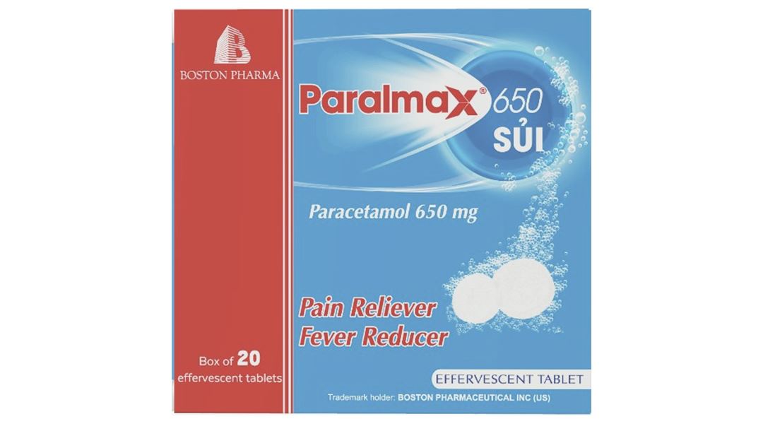 Viên sủi Paralmax 650 Sủi giảm đau, hạ sốt từ nhẹ đến vừa
