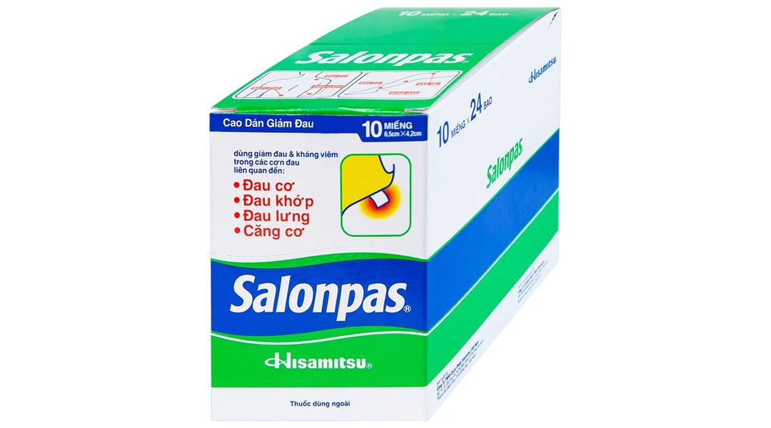 Cao dán Salonpas giúp giảm đau, kháng viêm