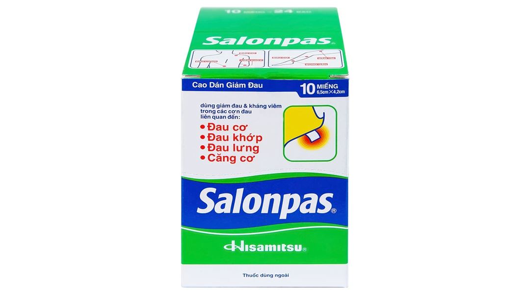 Cao dán Salonpas giúp giảm đau, kháng viêm