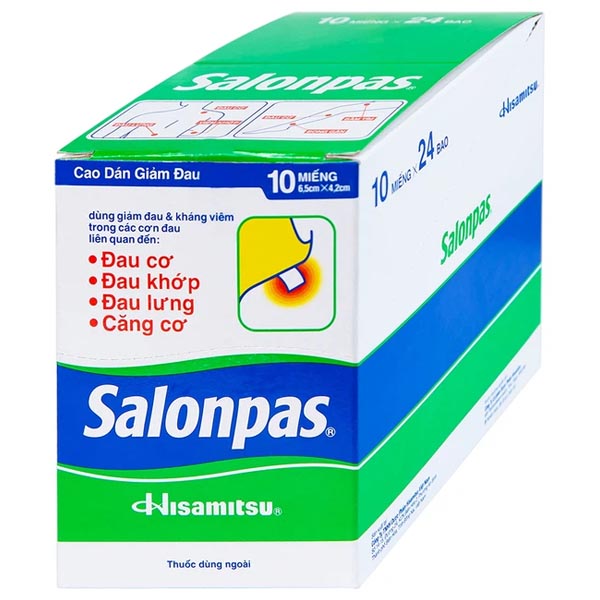 Cao dán Salonpas giúp giảm đau, kháng viêm