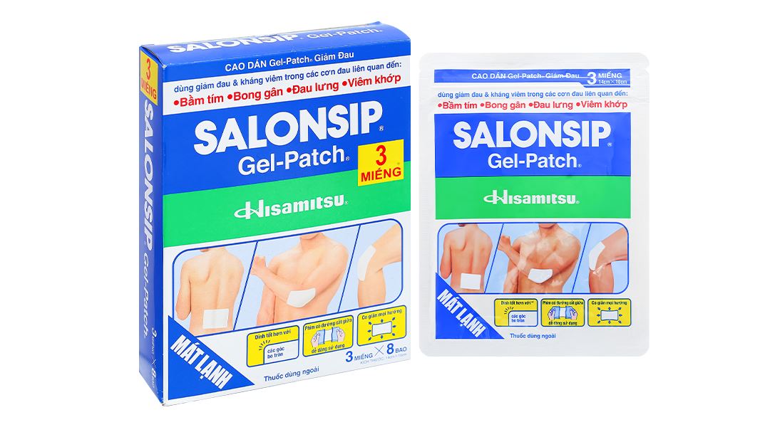Cao dán Salonsip Gel-Patch giảm đau, kháng viêm cơ khớp