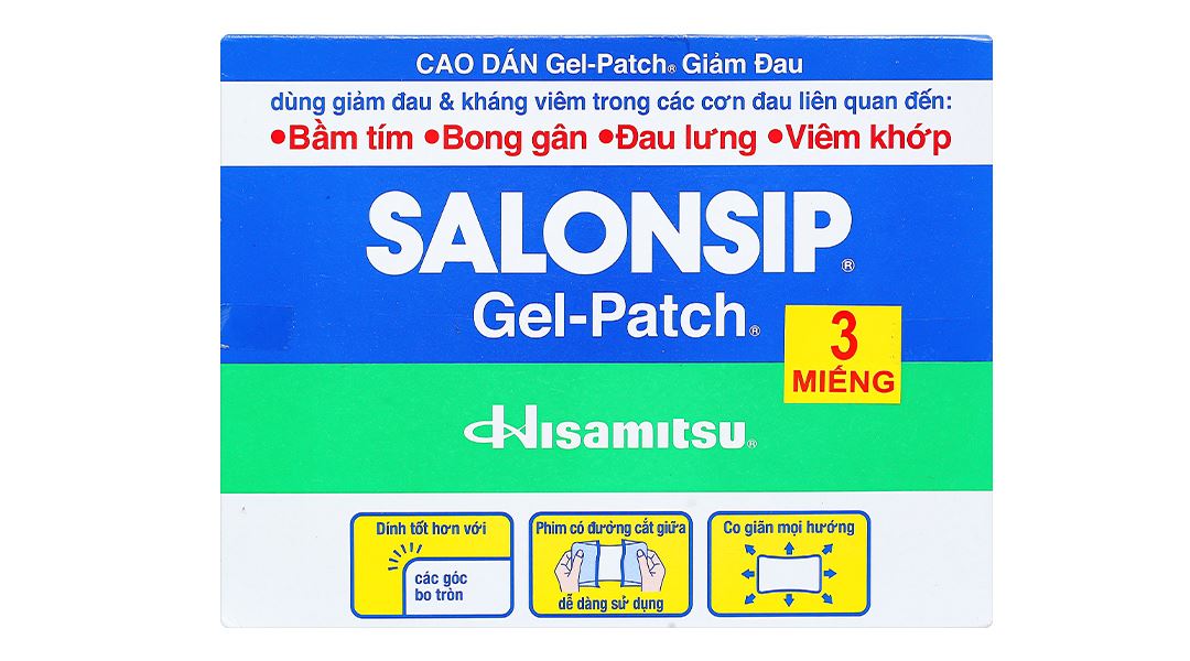 Cao dán Salonsip Gel-Patch giảm đau, kháng viêm cơ khớp