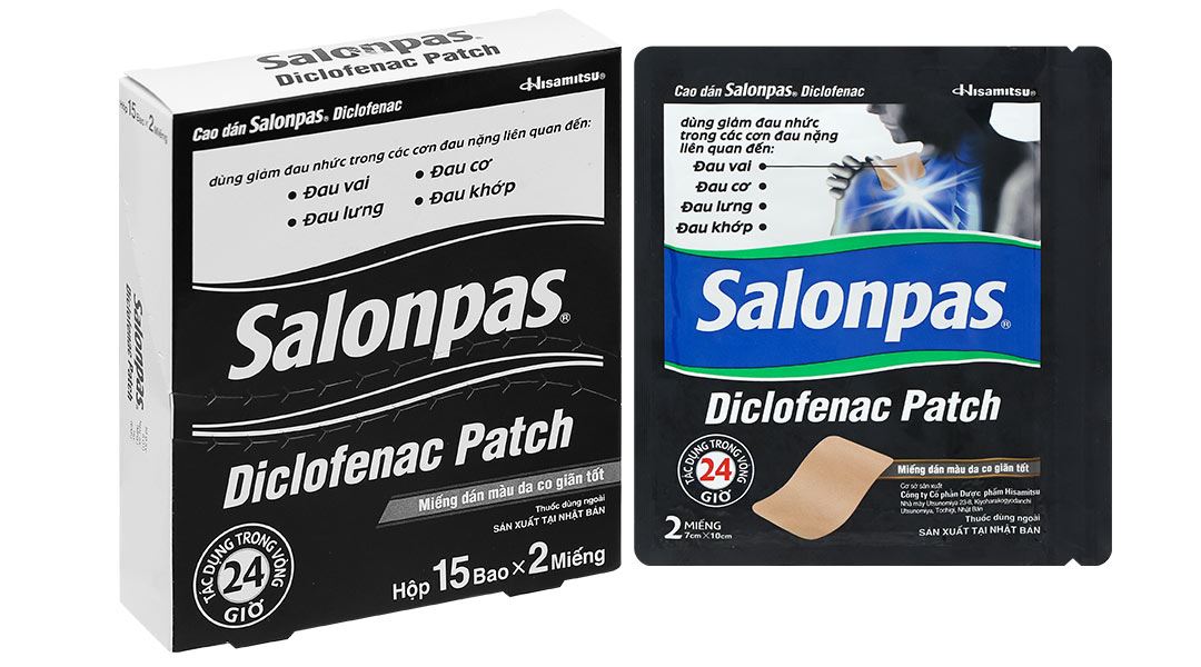 Cao dán Salonpas Diclofenac Patch giúp giảm đau, kháng viêm