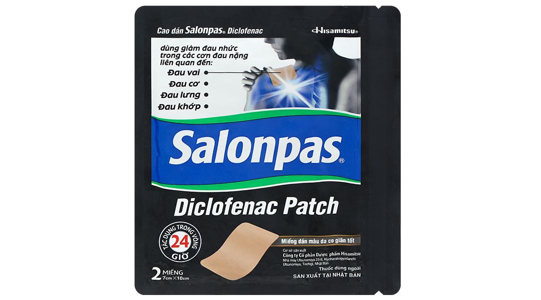 Cao dán Salonpas Diclofenac Patch giúp giảm đau, kháng viêm
