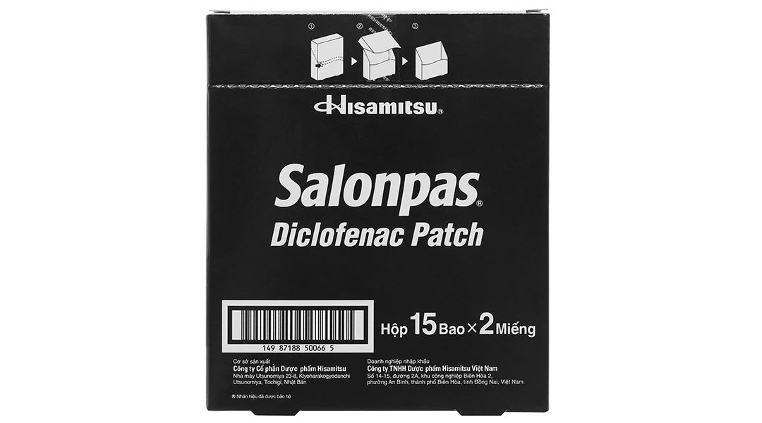 Cao dán Salonpas Diclofenac Patch giúp giảm đau, kháng viêm
