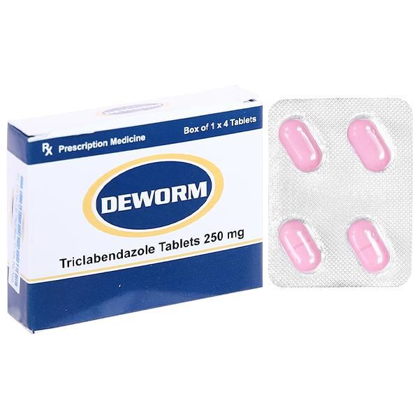 Deworm 250mg trị sán lá gan, lá phổi