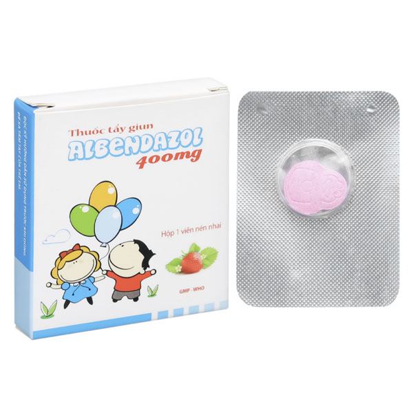 Viên nhai Albendazol Hataphar 400mg trị giun sán