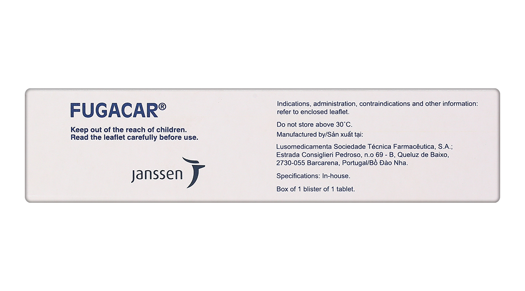 Viên nhai Fugacar 500mg trị nhiều loại giun đường ruột