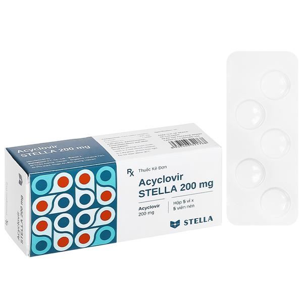 Acyclovir Stella 200mg thuốc kháng virus Herpes simplex