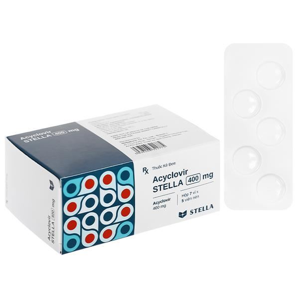 Acyclovir STELLA 400mg trị nhiễm Herpes simplex trên da và màng nhầy