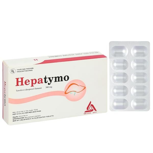 Hepatymo 300mg trị viêm gan siêu vi B ở người lớn (3 vỉ x 10 viên)