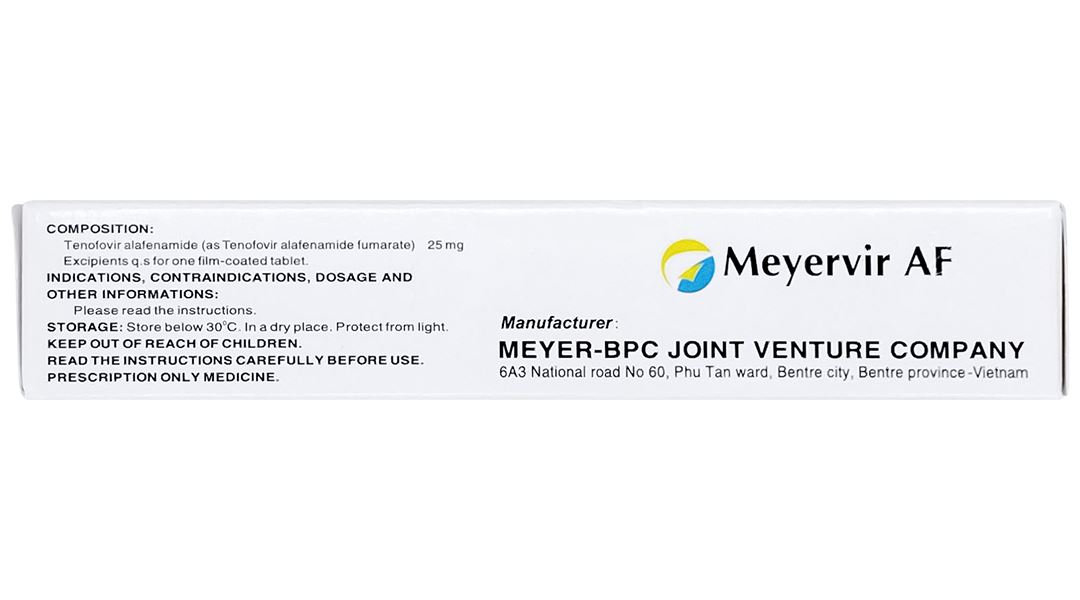 Meyervir AF 25mg điều trị viêm gan siêu vi B mạn tính