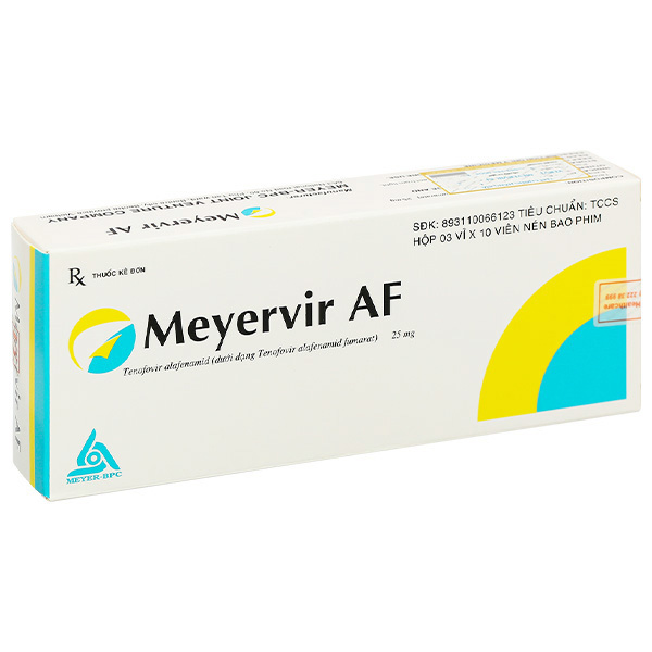 Meyervir AF 25mg điều trị viêm gan siêu vi B mạn tính