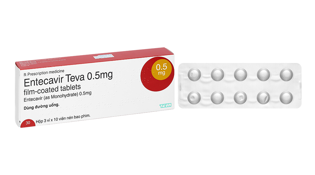 Entecavir Teva 0,5mg điều trị viêm gan B mãn tính