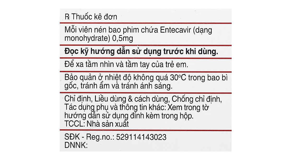 Entecavir Teva 0,5mg điều trị viêm gan B mãn tính