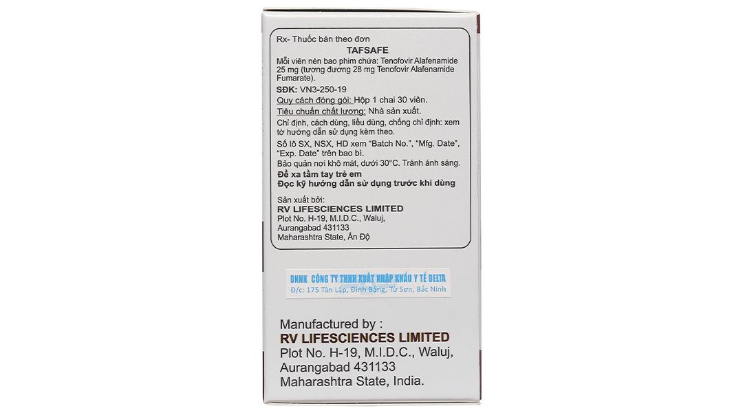 Tafsafe 25mg điều trị viêm gan B mạn tính