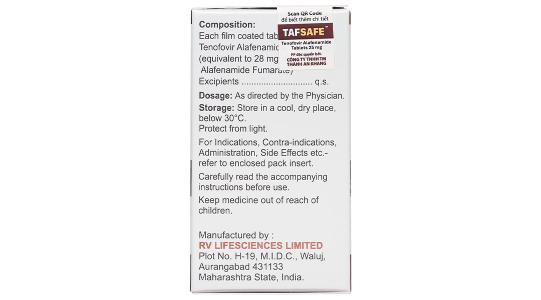 Tafsafe 25mg điều trị viêm gan B mạn tính