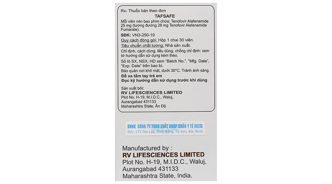 Tafsafe 25mg điều trị viêm gan B mạn tính