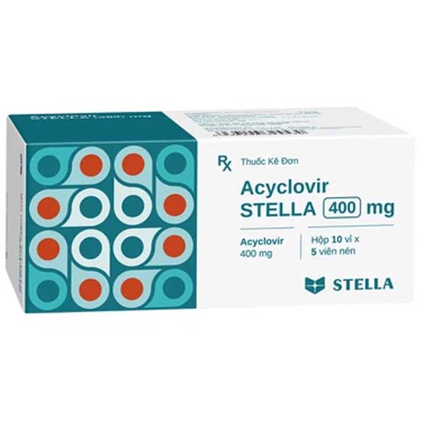 Acyclovir STELLA 400mg trị nhiễm Herpes simplex trên da và màng nhầy