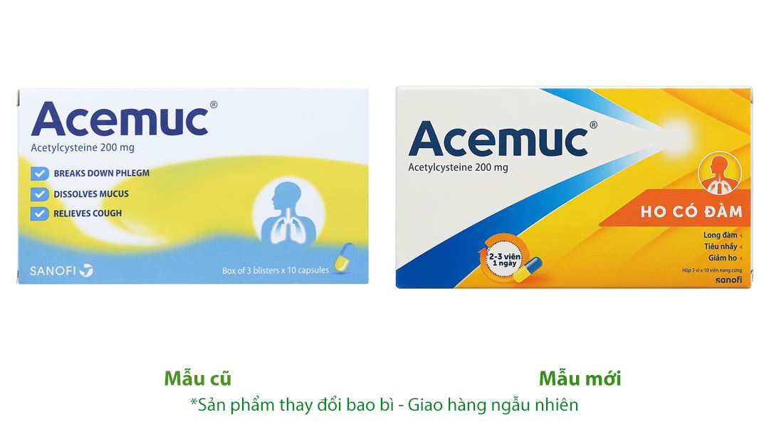 Acemuc 200mg tiêu nhầy trong bệnh lý hô hấp