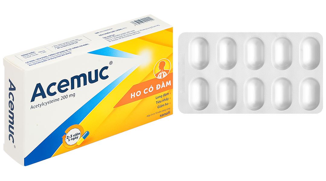 Acemuc 200mg tiêu nhầy trong bệnh lý hô hấp