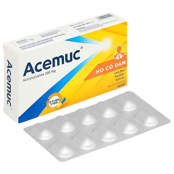 Acemuc 200mg tiêu nhầy trong bệnh lý hô hấp