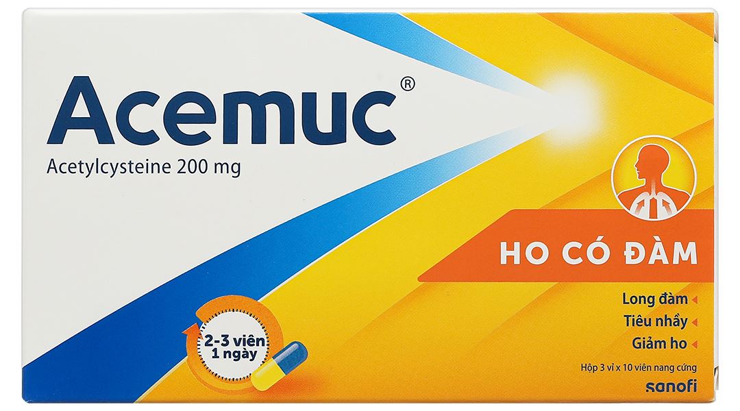 Acemuc 200mg tiêu nhầy trong bệnh lý hô hấp