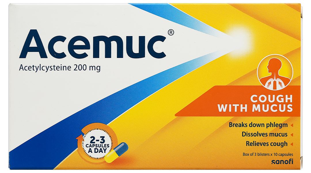 Acemuc 200mg tiêu nhầy trong bệnh lý hô hấp