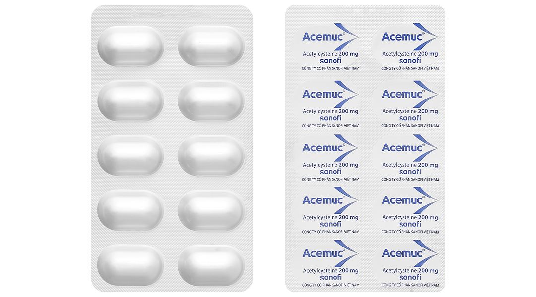 Acemuc 200mg tiêu nhầy trong bệnh lý hô hấp
