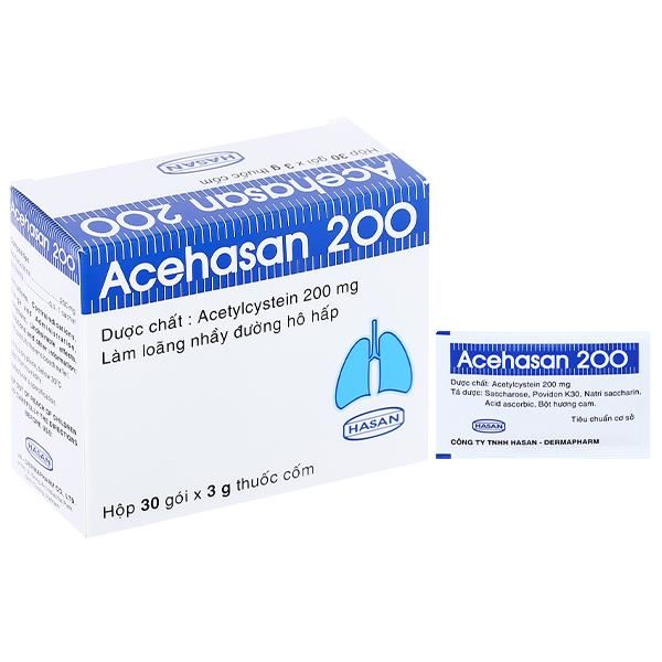 Thuốc cốm Acehasan 200 tan đàm trong bệnh lý hô hấp