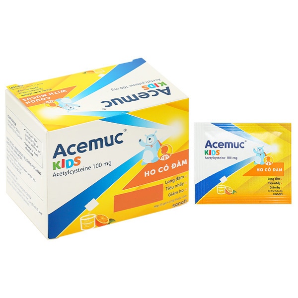 Thuốc cốm Acemuc Kids 100mg tiêu nhầy trong bệnh hô hấp