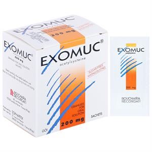Cốm pha hỗn dịch uống Exomuc 200mg trị rối loạn chất tiết phế quản