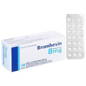 Bromhexin F.T Pharma 8mg trị rối loạn tiết dịch phế quản