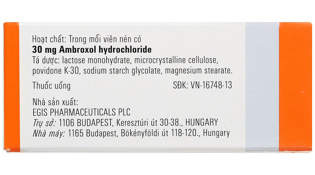 Halixol 30mg điều trị tắc nghẽn đường hô hấp, hòa tan dịch nhầy