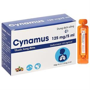 Dung dịch uống Cynamus 125mg/5ml trị ho có đàm, viêm phế quản