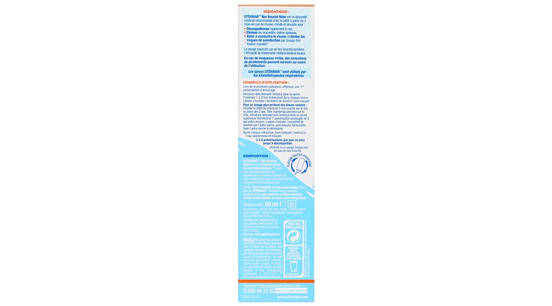 Dung dịch xịt mũi Sterimar Blocked Nose Baby hỗ trợ giảm viêm mũi cho bé